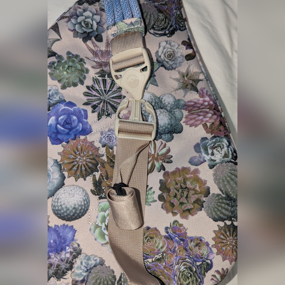 KAVU Bag Rope Sling  Floral Succulent Print Lavender Strap Camping Hiking Travel - Picture 5 of 7